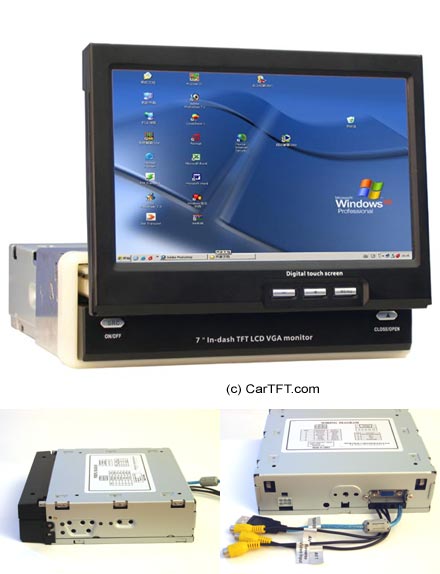 K301 In-Dash TFT 7" -- VGA -- Video -- Audio -- with Touchscreen USB <br><b>+ GPS-Mouse USB</b>